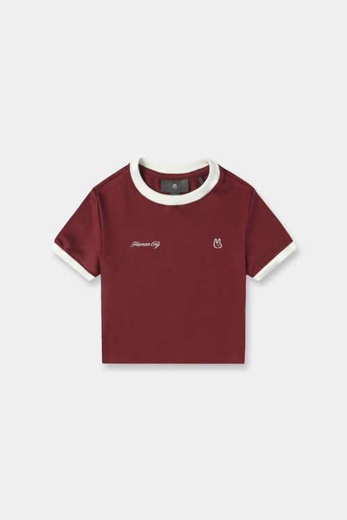 Camiseta Crop Vino Texto