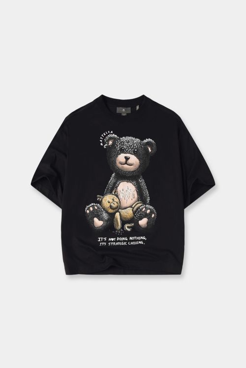 Camiseta Oversize Negro Ilustración
