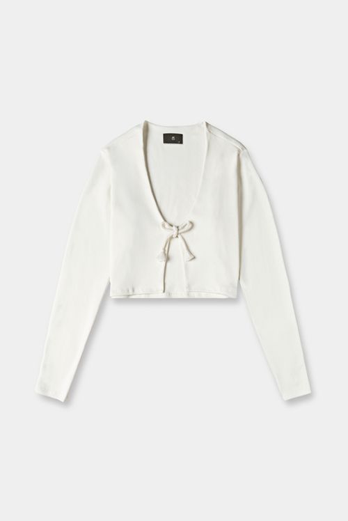 Top Manga Larga Beige Básico