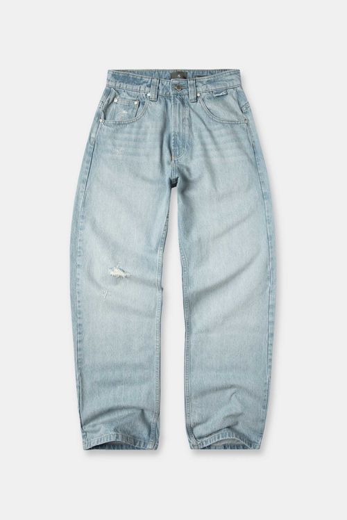 Jeans Baggy Azul Medio Lavandería