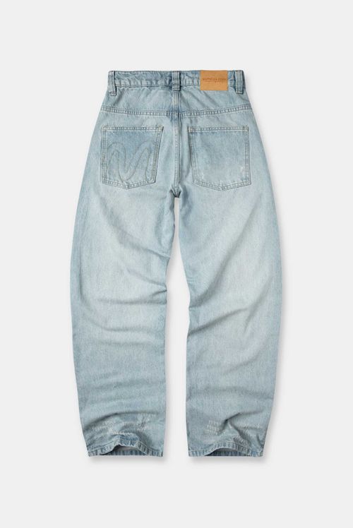 Jeans Baggy Azul Medio Lavandería