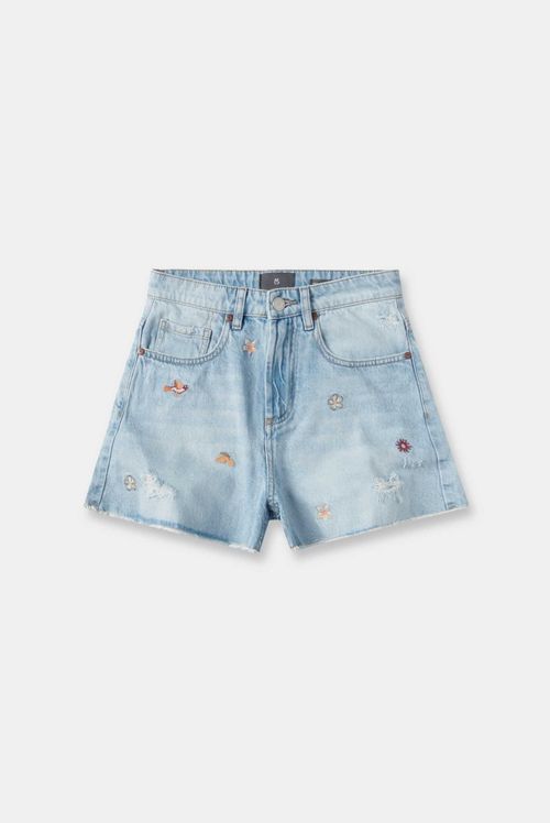 Shorts Denim Azul Claro Miniprint