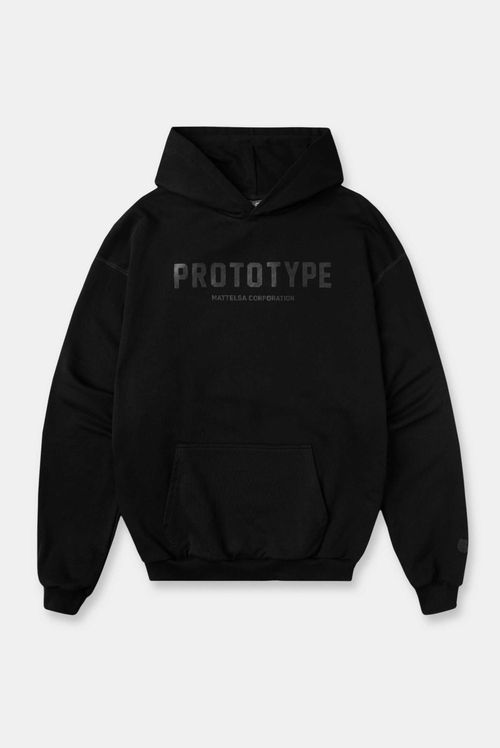 Buzo Hoodie Oversize Negro Texto