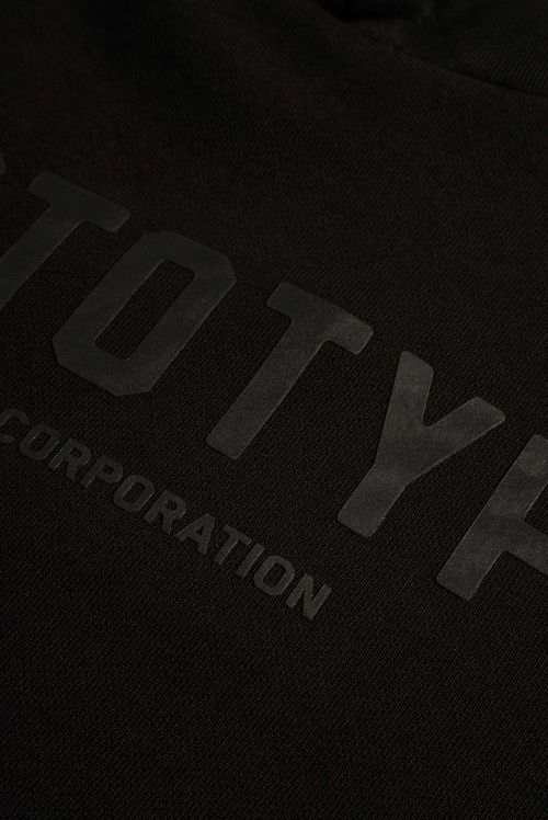 Buzo Hoodie Oversize Negro Texto