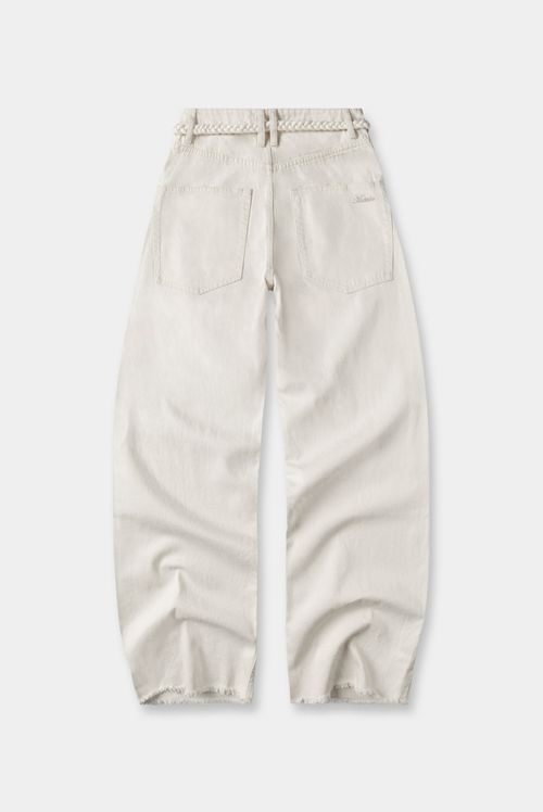 Jean Wide Leg Tiro Bajo Marfil Básico