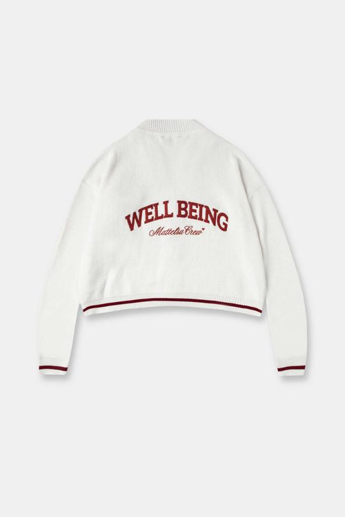 Buzo Tejido Marfil Texto