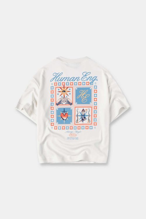 Camiseta Oversize Marfil Ilustración