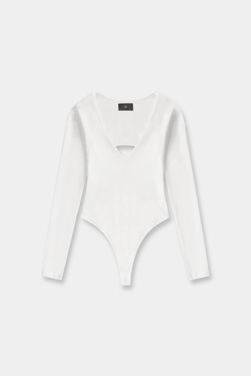 Body Manga Larga Marfil Básico
