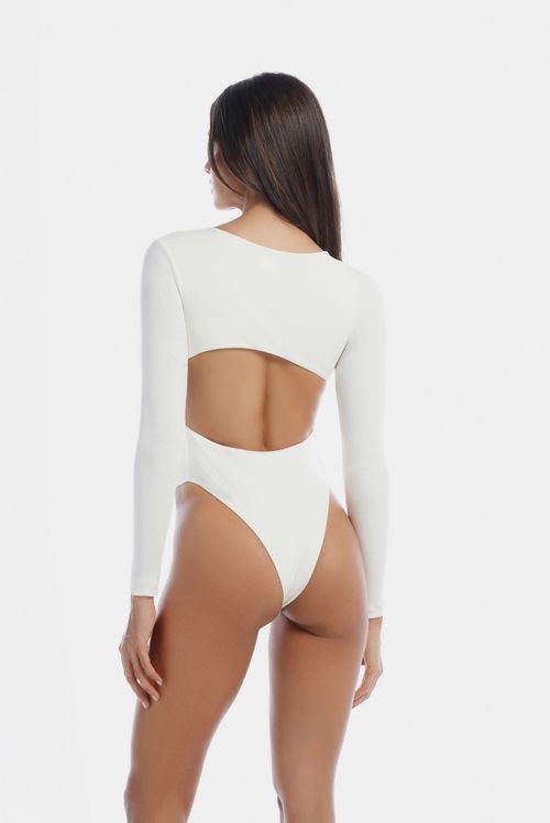 Body Manga Larga Marfil Básico