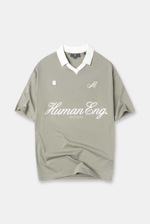 Polo Oversize Verde Texto