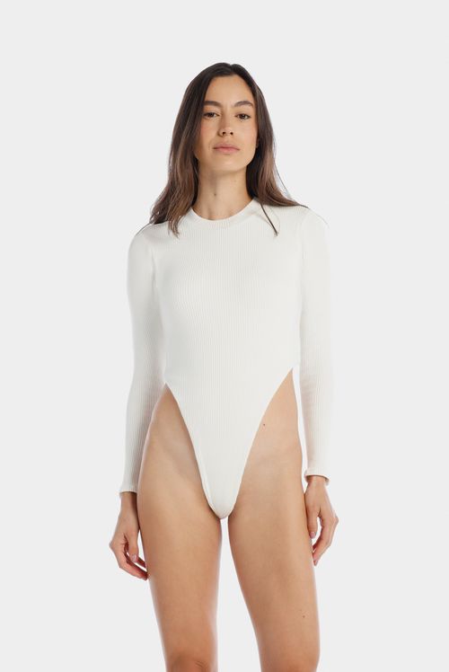 Body Manga Larga Marfil Básico