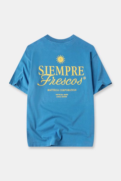 Camiseta Oversize Azul Lavandería