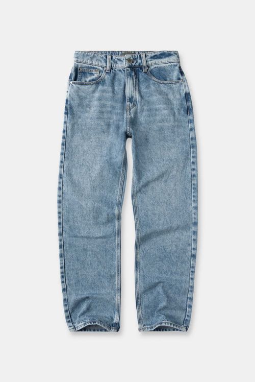 Jeans Mom Tiro Alto Azul Claro Apliques