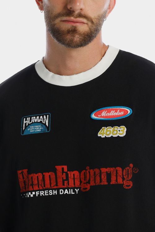 Camiseta Oversize Negro Texto