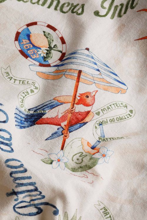 Camisa Manga Corta Marfil Miniprint