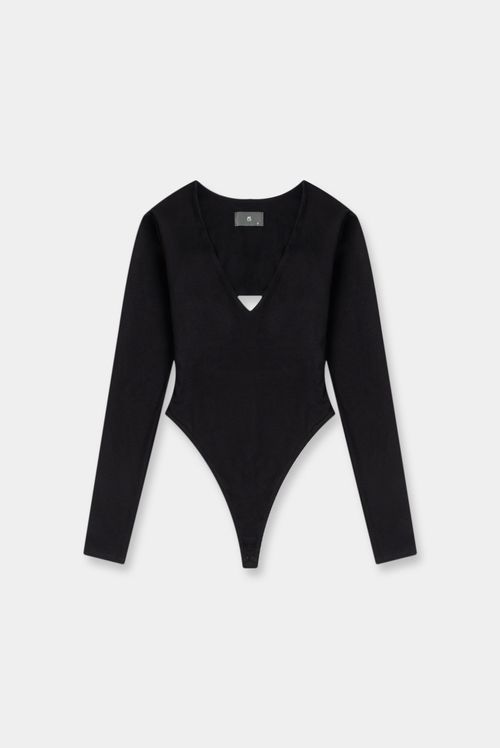 Body Manga Larga Negro Básico