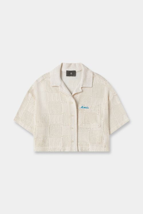 Camisa Manga Corta Marfil Texto