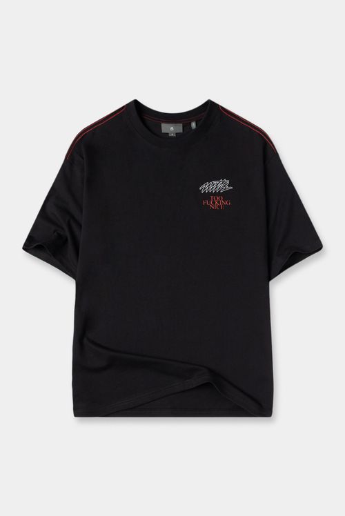 Camiseta Oversize Negro Texto