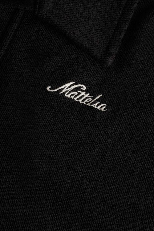 Polo Manga Larga Negro Texto