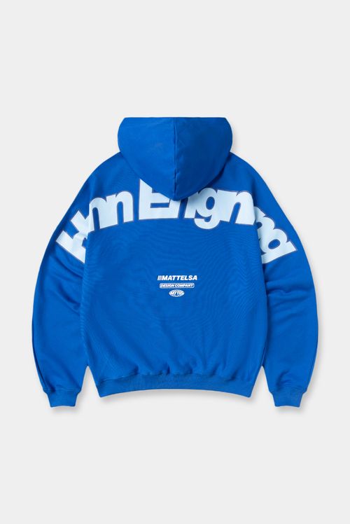 Buzo Hoodie Oversize Azul Texto