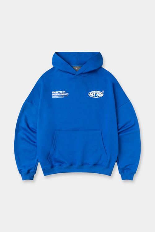 Buzo Hoodie Oversize Azul Texto