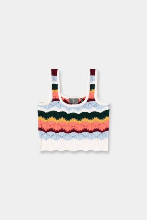 Crop Top Naranja Rayas