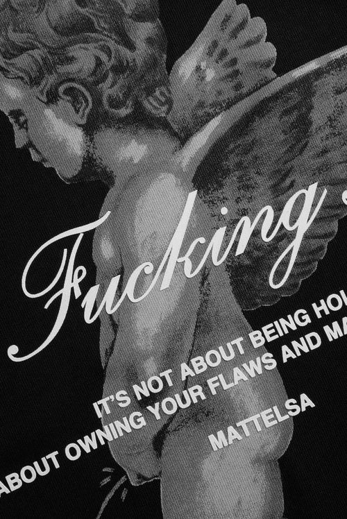 Camiseta Oversize Negro Ilustración