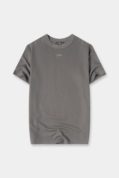Camiseta Regular Gris Texto