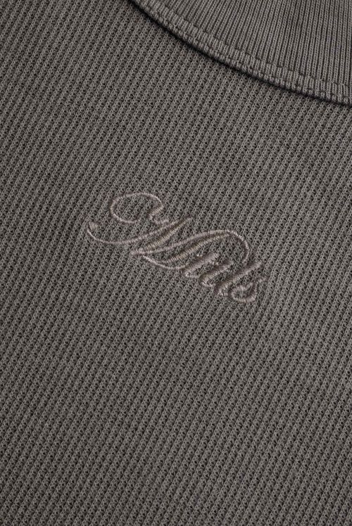 Camiseta Regular Gris Texto