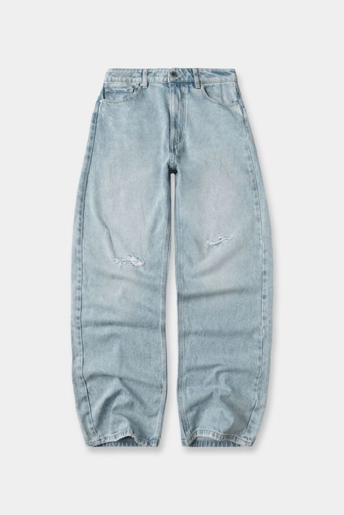 Jean Wide Leg Tiro Bajo Azul Medio Texto