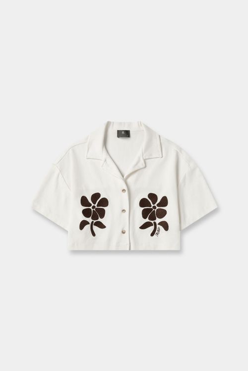 Camisa Manga Corta Marfil Ilustración