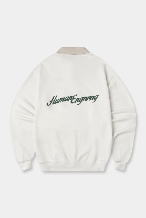 Buzo Pullover Oversize Marfil Texto