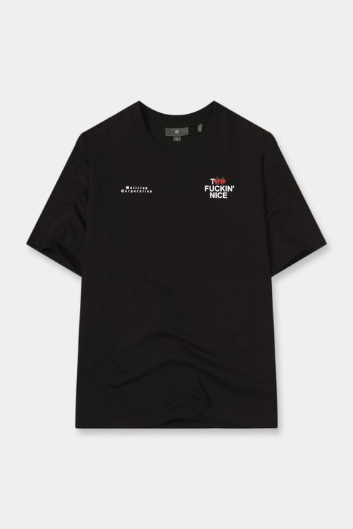 Camiseta Oversize Negro Ilustración