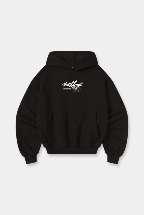 Buzo Hoodie Negro Texto