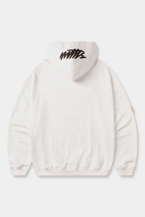 Buzo Hoodie Oversize Marfil Texto