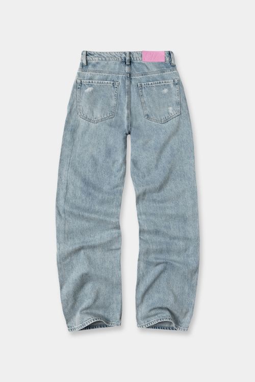 Jean Straight Tiro Medio Azul Claro Básico