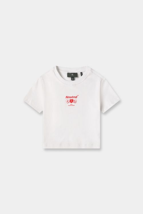 Camiseta Crop Marfil Texto