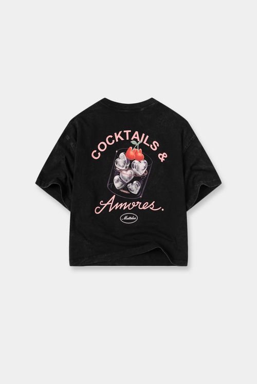 Camiseta Oversize Gris Ilustración