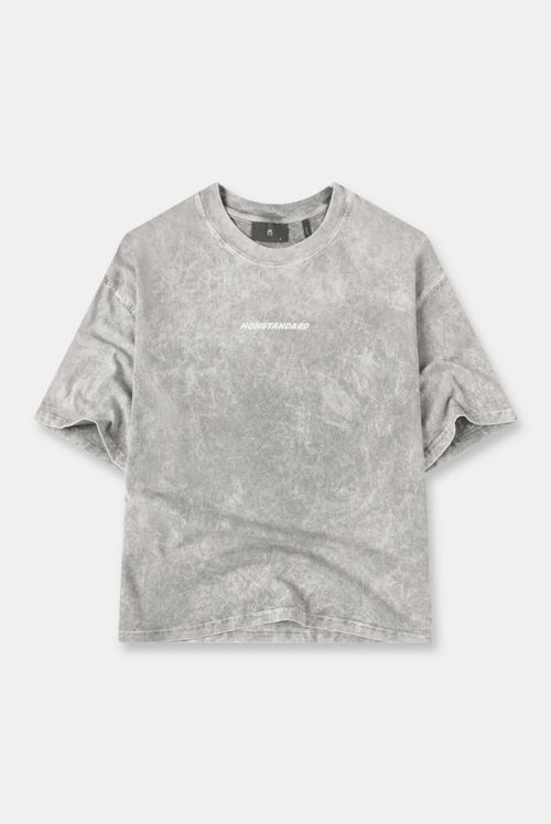 Camiseta Box Fit Gris Lavandería