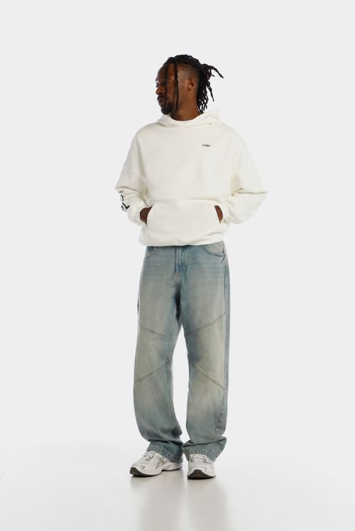 Buzo Hoodie Marfil Texto