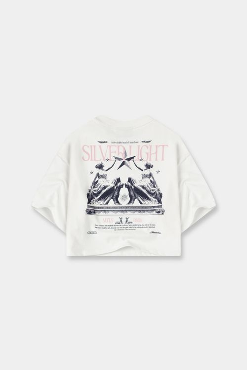 Camiseta Crop Marfil Ilustración